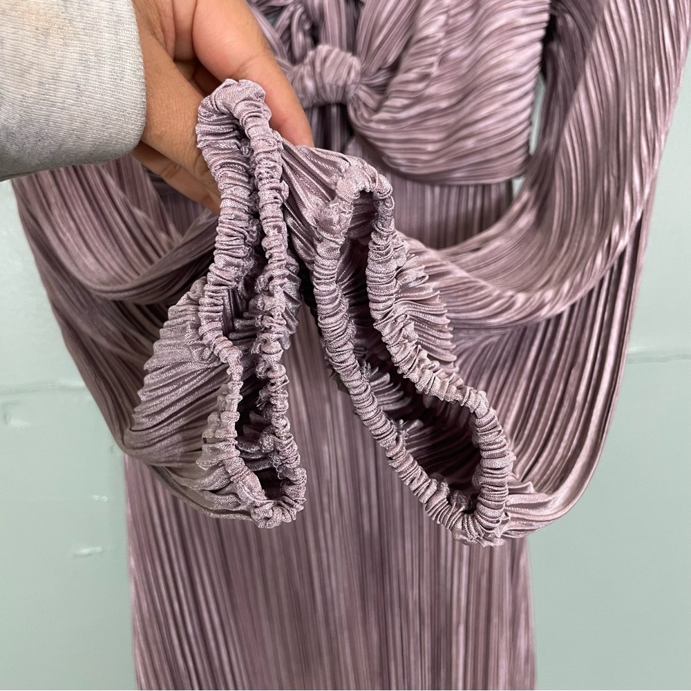 Baltic Born Amani Pleated Midi Dress in Lilac Purple Women Size XL Back Tie - Picture 9 of 11